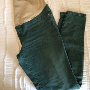 Sage green skinny maternity jeans